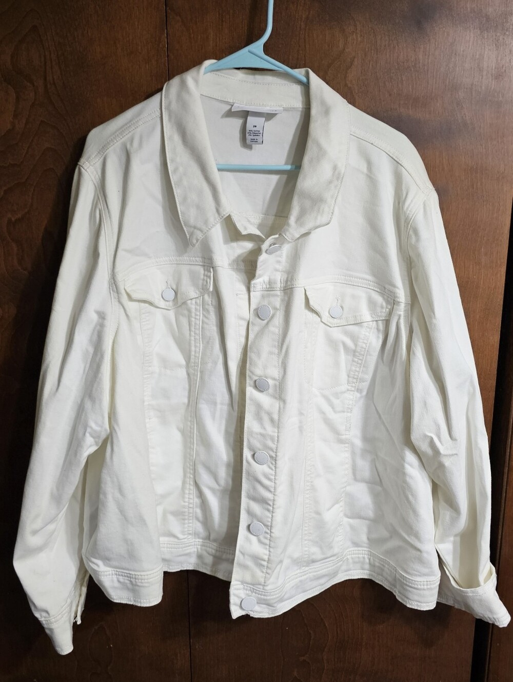 Lane Bryant Sz 28 White Denim Jacket